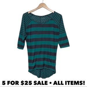 Caslon Striped Half Sleeve Top